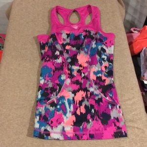 Pink floral sports bra tank by Tech Gear size XS